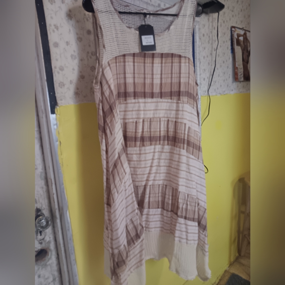 NWT Boho Patterened Crochet Sleeveless Dress